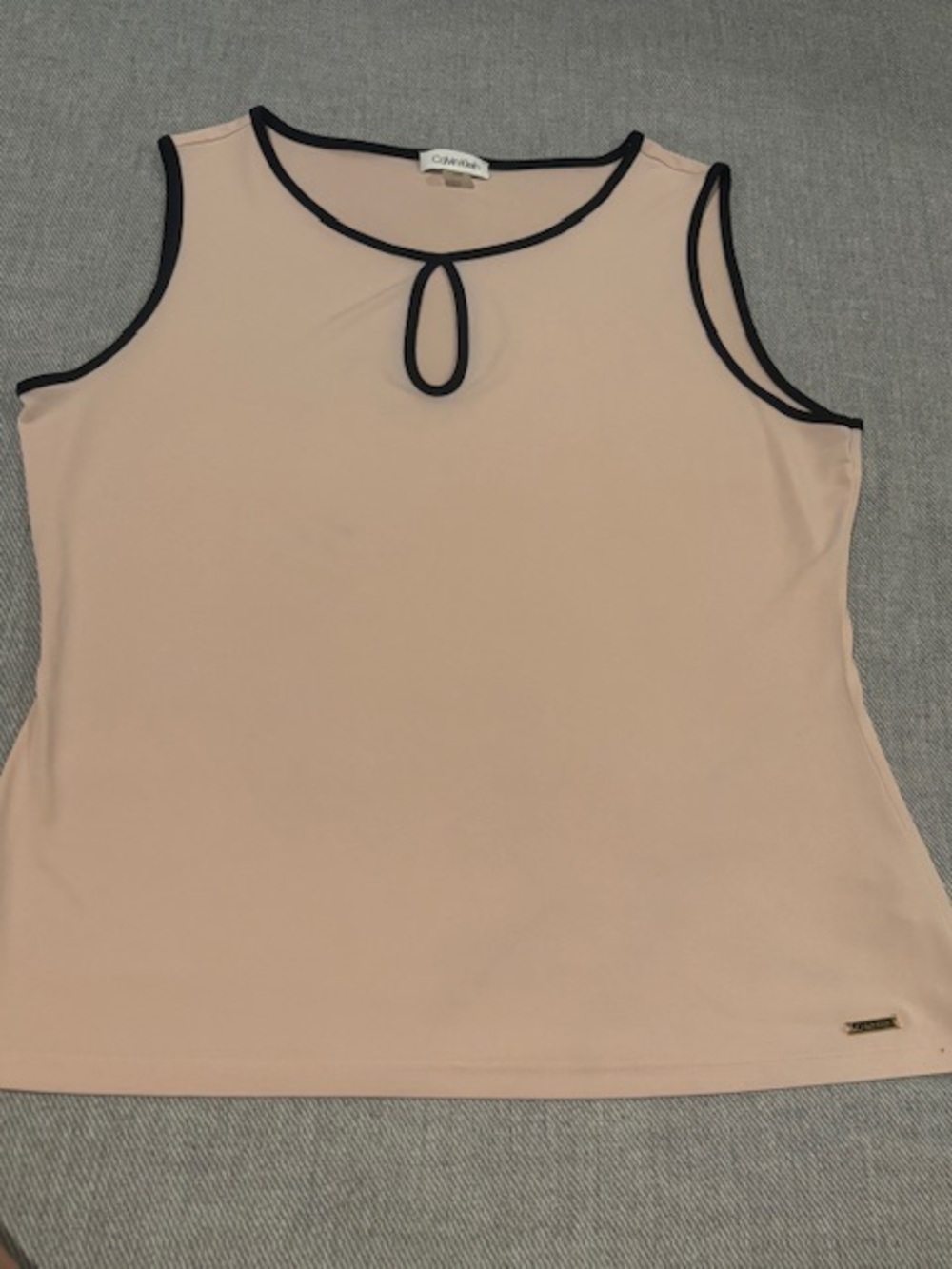 Calvin Klein Pale Pink Tank with Black Trim and Keyhole